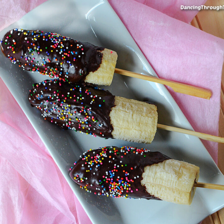 Frozen Chocolate Covered Banana Bites - Dancing Through the Rain
