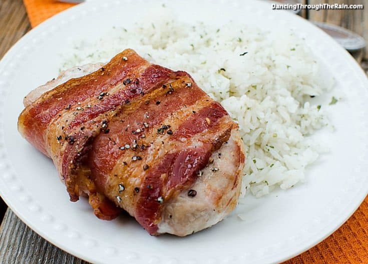 Easy Bacon Wrapped Pork Chops Dancing Through the Rain