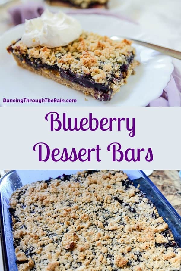 Blueberry Dessert Bars Dancing Through the Rain