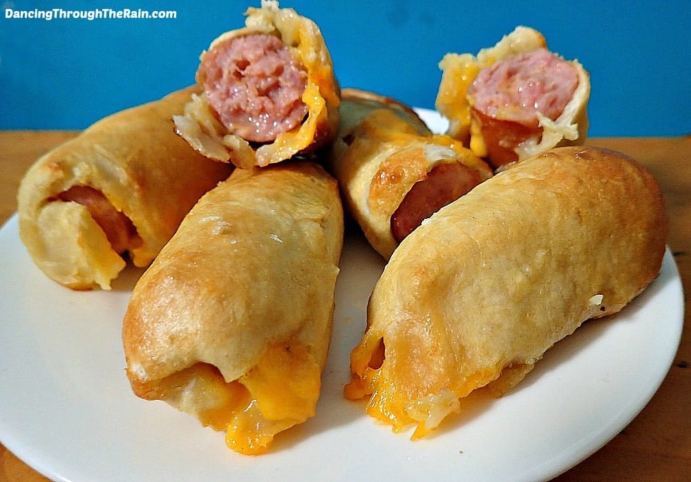 Homemade Pretzel Dogs With Cheese Dancing Through the Rain