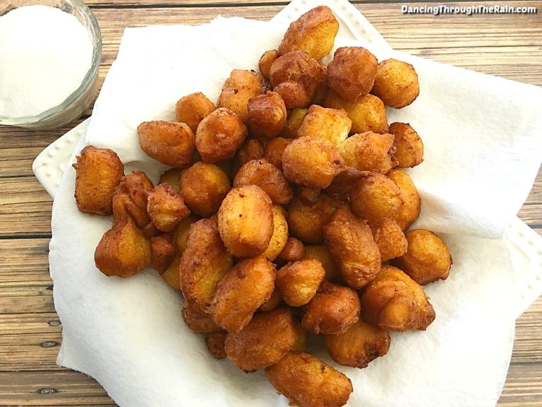 Fried Cinnamon Roll Bites Dancing Through the Rain