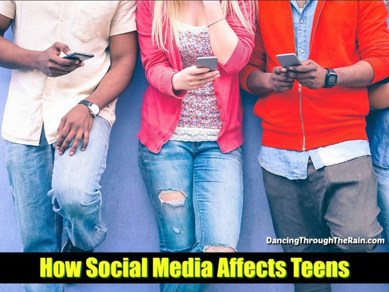 Teenagers using social media on cell phones