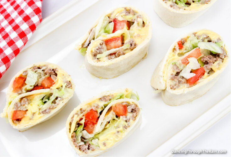 Easy Cheeseburger Pinwheels Dancing Through the Rain