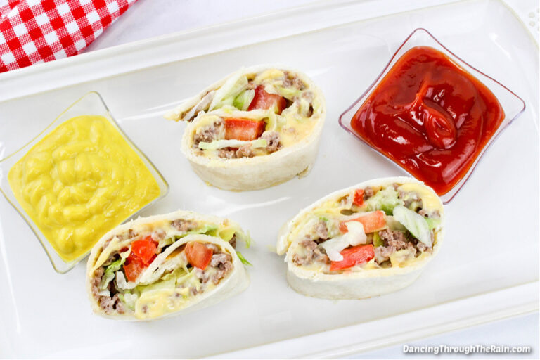 Easy Cheeseburger Pinwheels Dancing Through the Rain