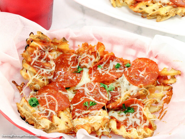 Easy Easy Pepperoni Pizza Waffle Fries Dancing Through the Rain