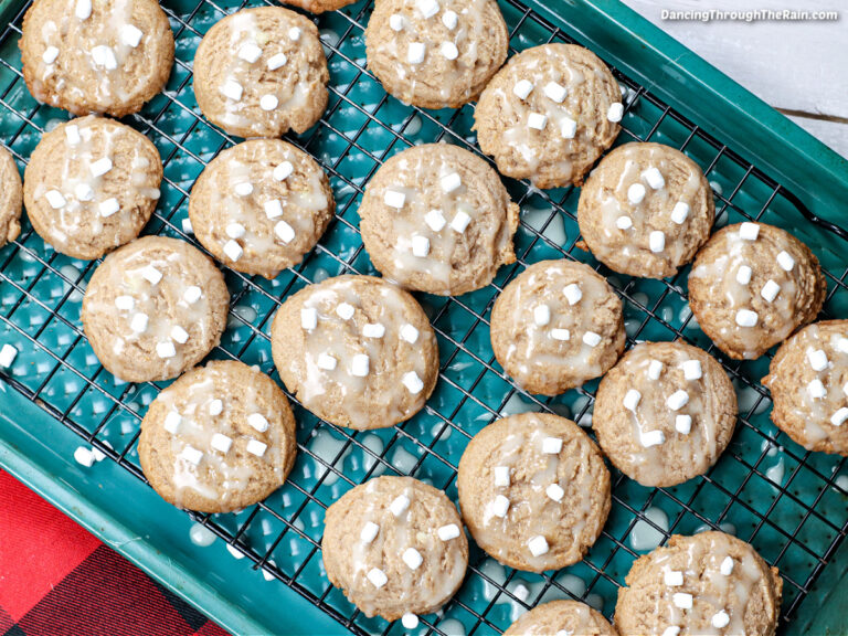 Hot Chocolate Cookies With Chocolate Marshmallow Glaze Dancing