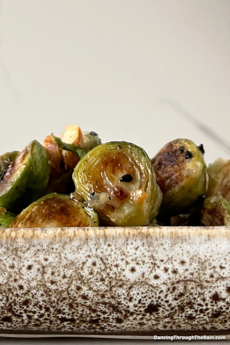 Pan Fried Brussels Sprouts With Almonds Dancing Through the Rain