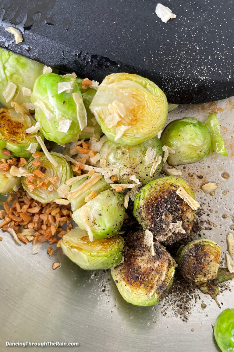 Pan Fried Brussels Sprouts With Almonds Dancing Through the Rain