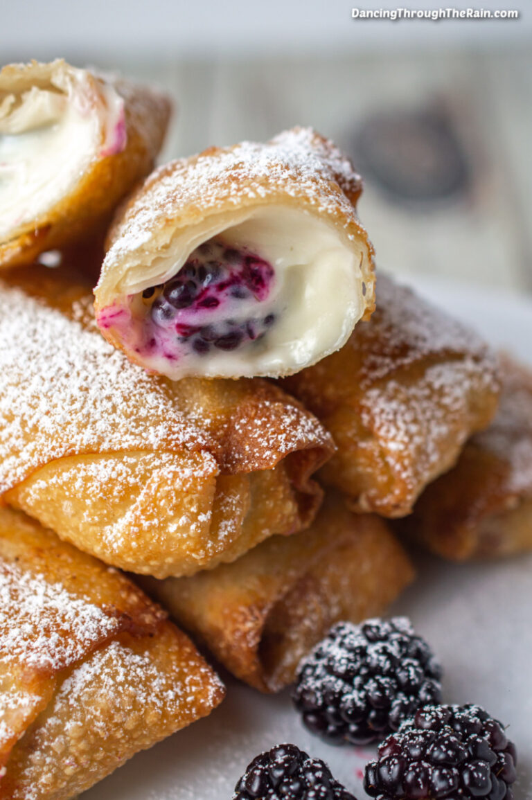 Blackberry Cheesecake Egg Rolls Dancing Through the Rain