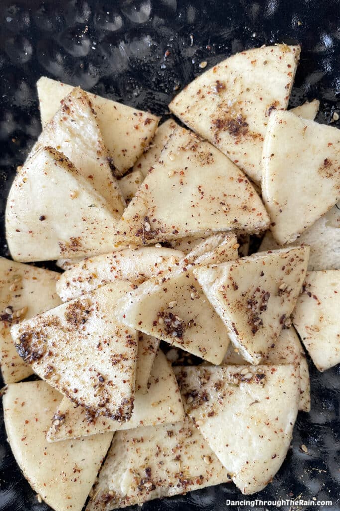 Baked Za'atar Pita Chips Easy and Flavorful Dancing Through the Rain