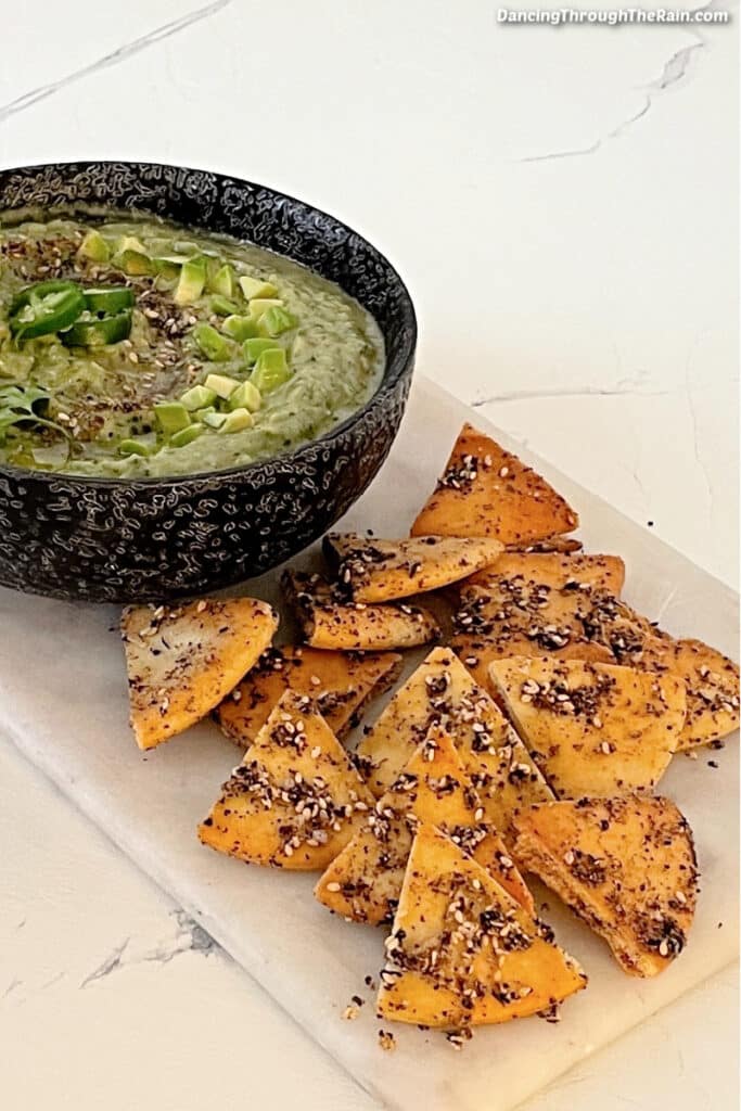 Baked Za'atar Pita Chips Easy and Flavorful Dancing Through the Rain