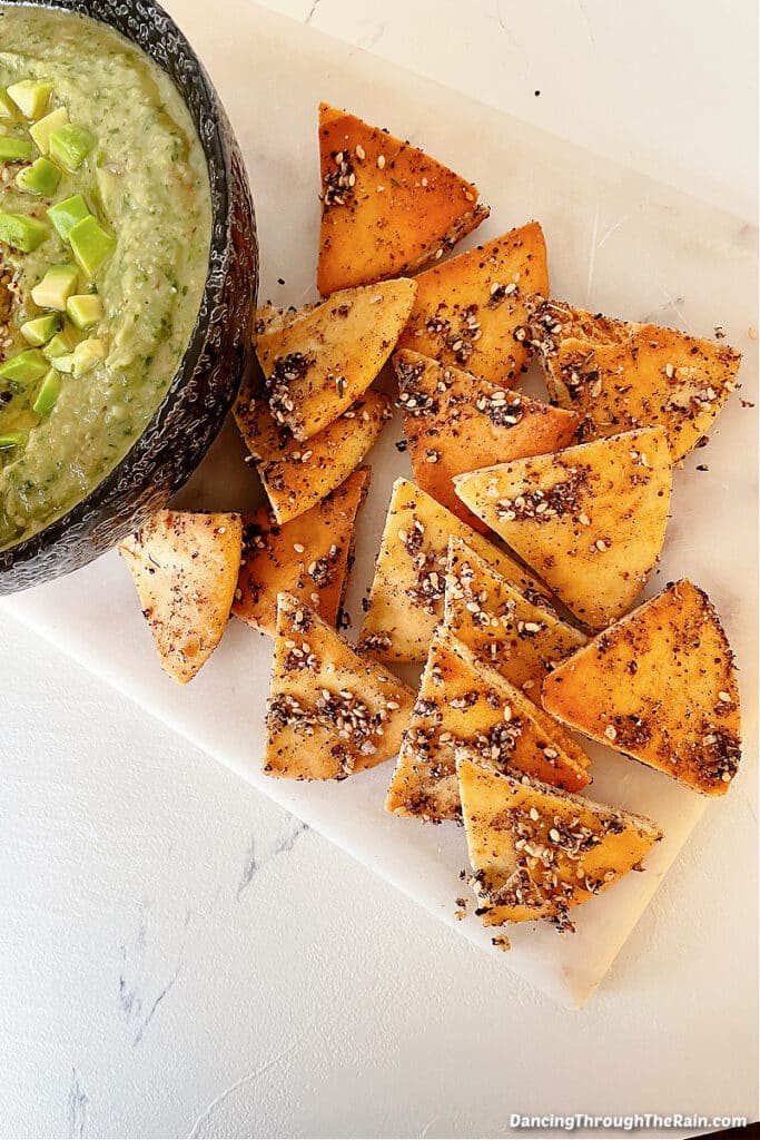 Baked Za'atar Pita Chips Easy and Flavorful Dancing Through the Rain